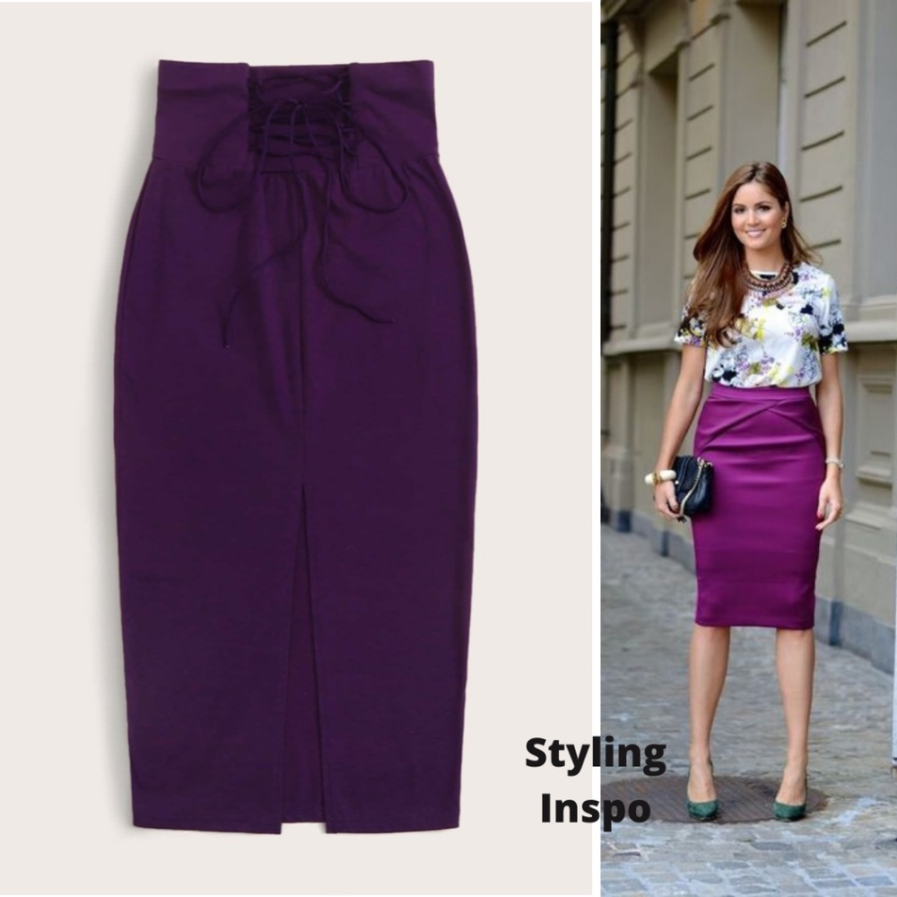 🔵 80% off 🔵 Lace Up Waist Purple Skirt